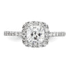 Cushion Halo Diamond Semi-mount Engagement Rings