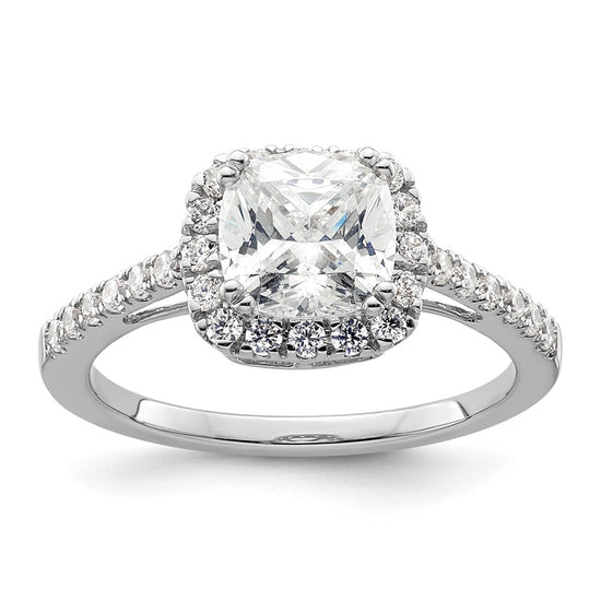 Cushion Halo Diamond Semi-mount Engagement Rings