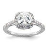 Cushion Halo Diamond Semi-mount Engagement Rings
