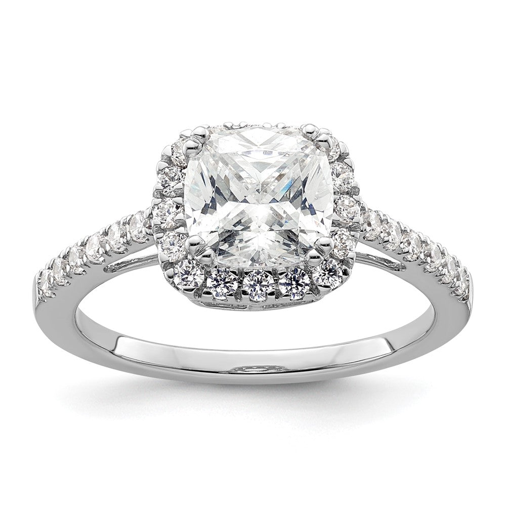 Cushion Halo Diamond Semi-mount Engagement Rings