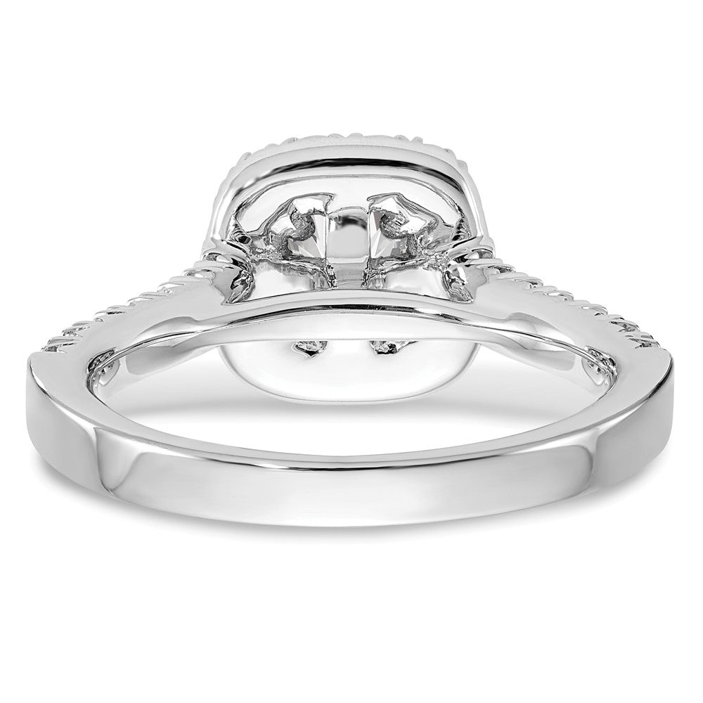 Cushion Halo Diamond Semi-mount Engagement Rings