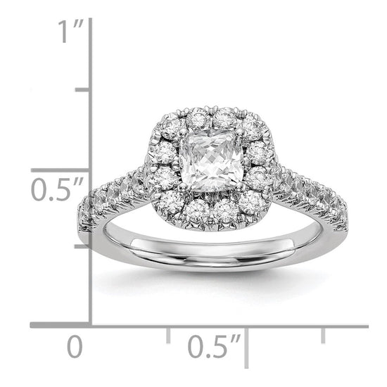 Cushion Halo Diamond Semi-mount Engagement Rings