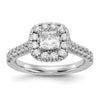 Cushion Halo Diamond Semi-mount Engagement Rings