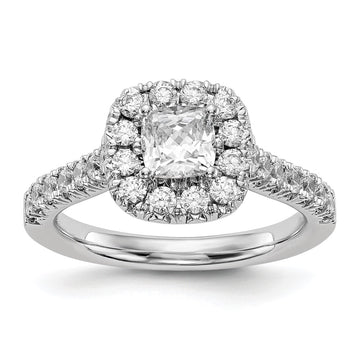 Cushion Halo Diamond Semi-mount Engagement Rings