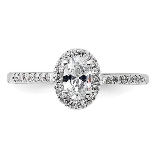 Oval Halo Diamond Semi-mount Engagement Rings