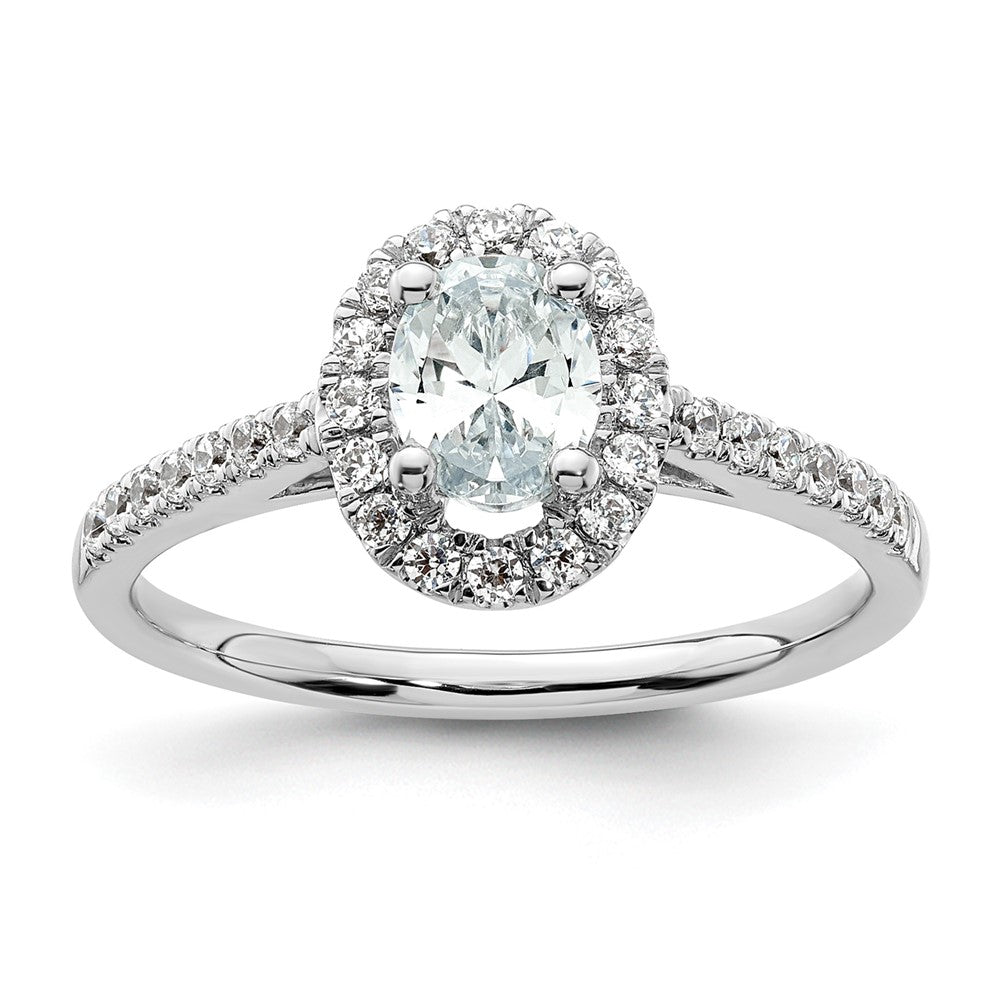 Oval Halo Diamond Semi-mount Engagement Rings