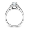 Oval Halo Diamond Semi-mount Engagement Rings
