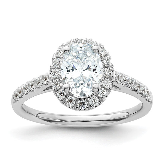 Oval Halo Diamond Semi-mount Engagement Rings