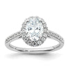 Oval Halo Diamond Semi-mount Engagement Rings