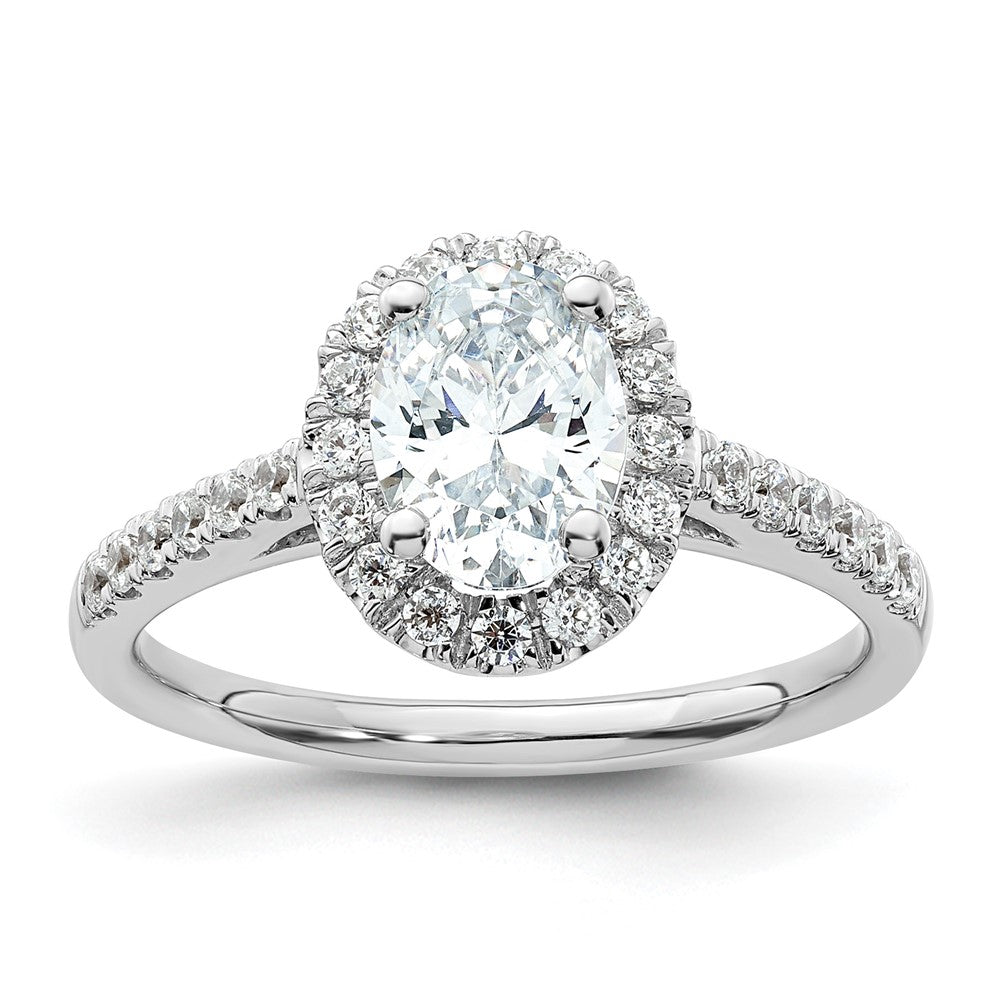 Oval Halo Diamond Semi-mount Engagement Rings