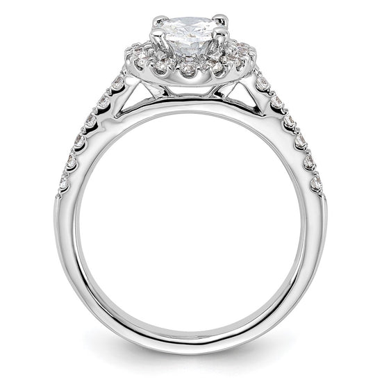 Oval Halo Diamond Semi-mount Engagement Rings