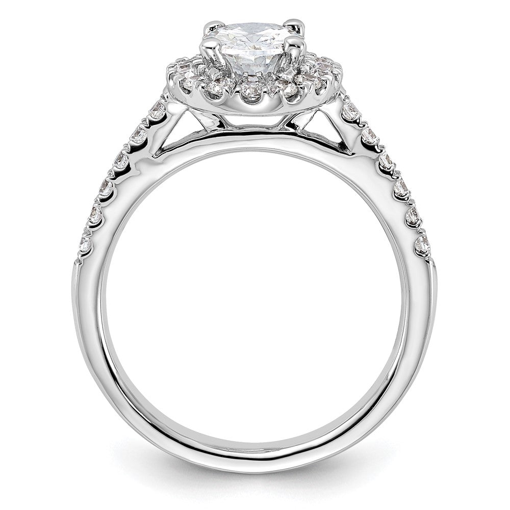 Oval Halo Diamond Semi-mount Engagement Rings