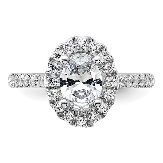 Oval Halo Diamond Semi-mount Engagement Rings