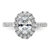 Oval Halo Diamond Semi-mount Engagement Rings