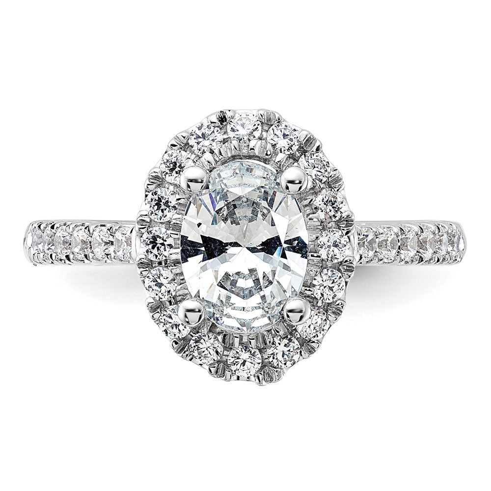 Oval Halo Diamond Semi-mount Engagement Rings