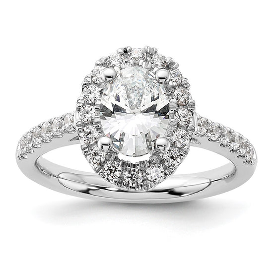 Oval Halo Diamond Semi-mount Engagement Rings