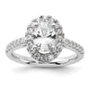Oval Halo Diamond Semi-mount Engagement Rings