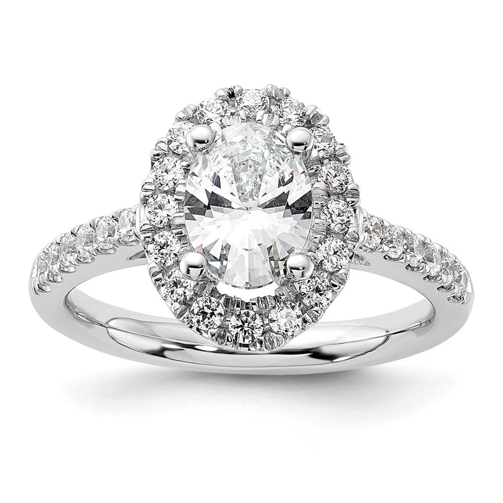 Oval Halo Diamond Semi-mount Engagement Rings