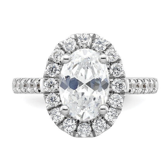 Oval Halo Diamond Semi-mount Engagement Rings