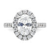 Oval Halo Diamond Semi-mount Engagement Rings