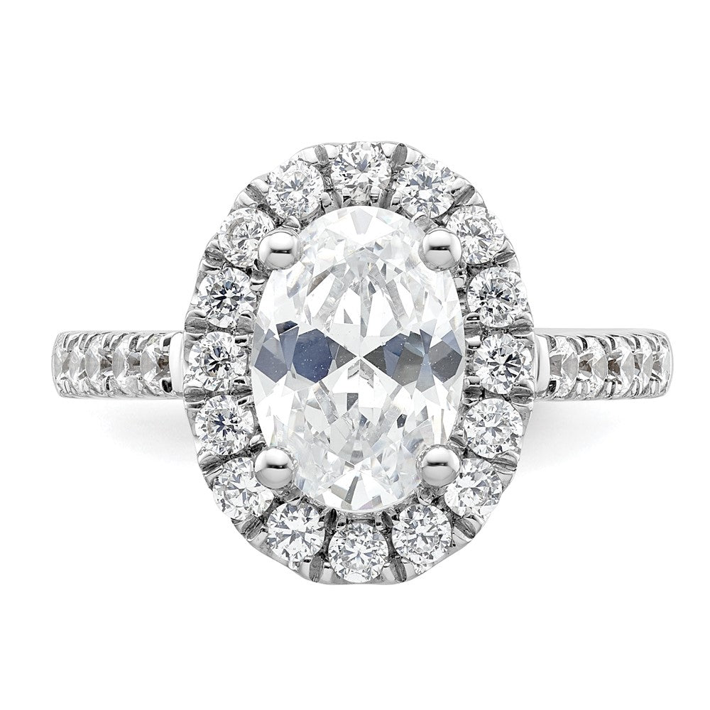 Oval Halo Diamond Semi-mount Engagement Rings