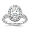 Oval Halo Diamond Semi-mount Engagement Rings