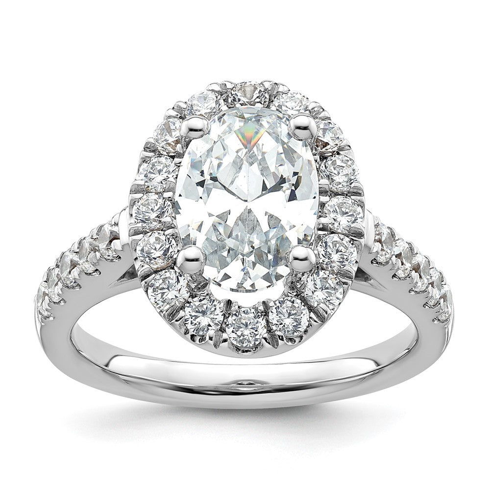 Oval Halo Diamond Semi-mount Engagement Rings