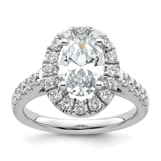 Oval Halo Diamond Semi-mount Engagement Rings