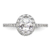 Oval Halo Diamond Semi-mount Engagement Rings