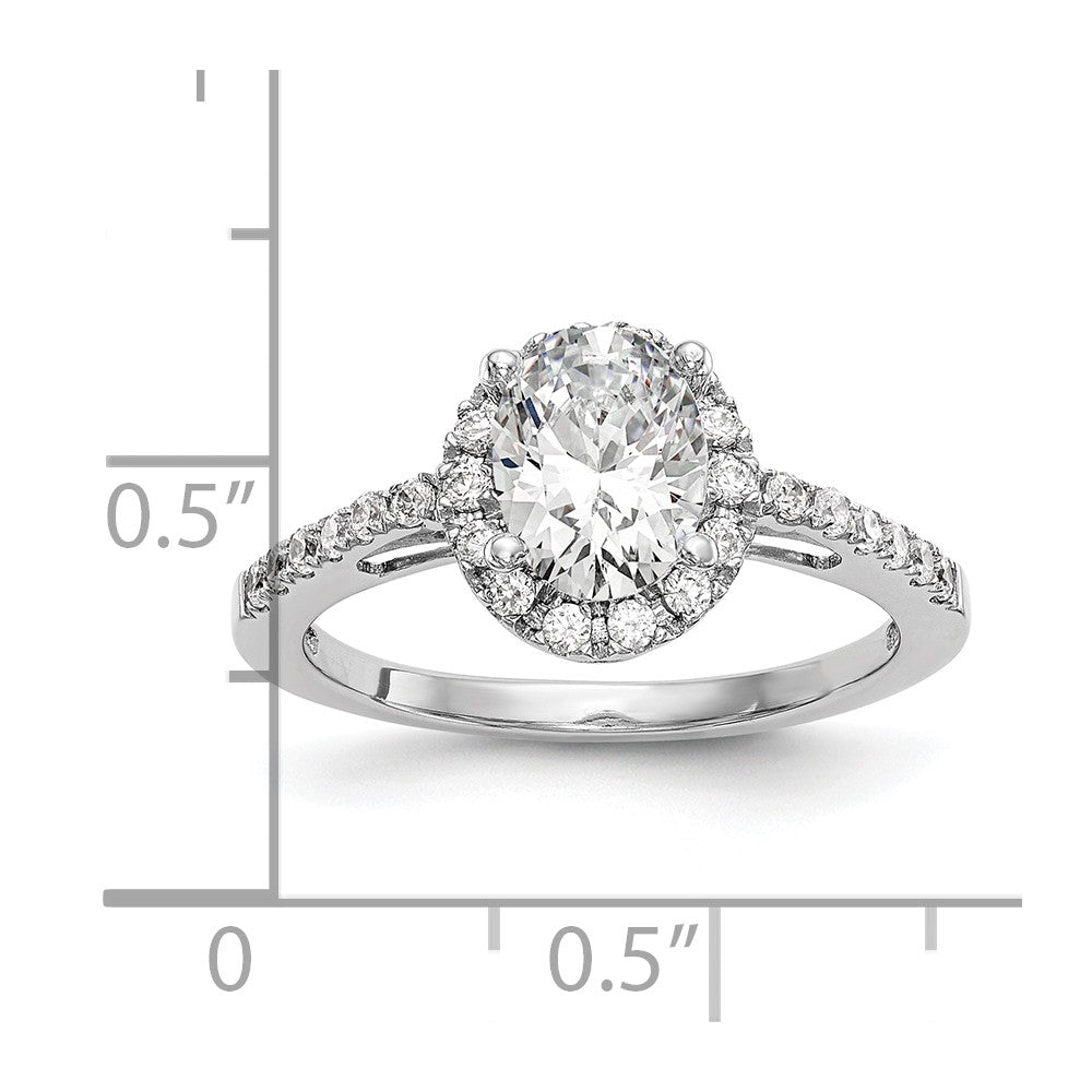Oval Halo Diamond Semi-mount Engagement Rings