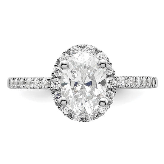 Oval Halo Diamond Semi-mount Engagement Rings