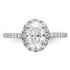 Oval Halo Diamond Semi-mount Engagement Rings