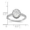 Oval Halo Diamond Semi-mount Engagement Rings