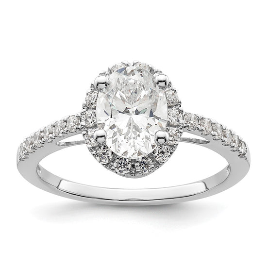 Oval Halo Diamond Semi-mount Engagement Rings