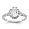 Oval Halo Diamond Semi-mount Engagement Rings