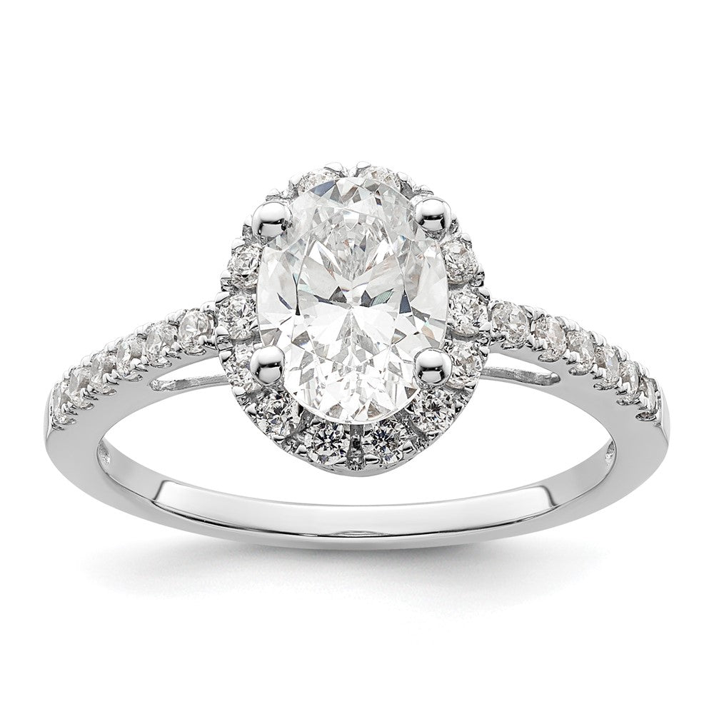 Oval Halo Diamond Semi-mount Engagement Rings