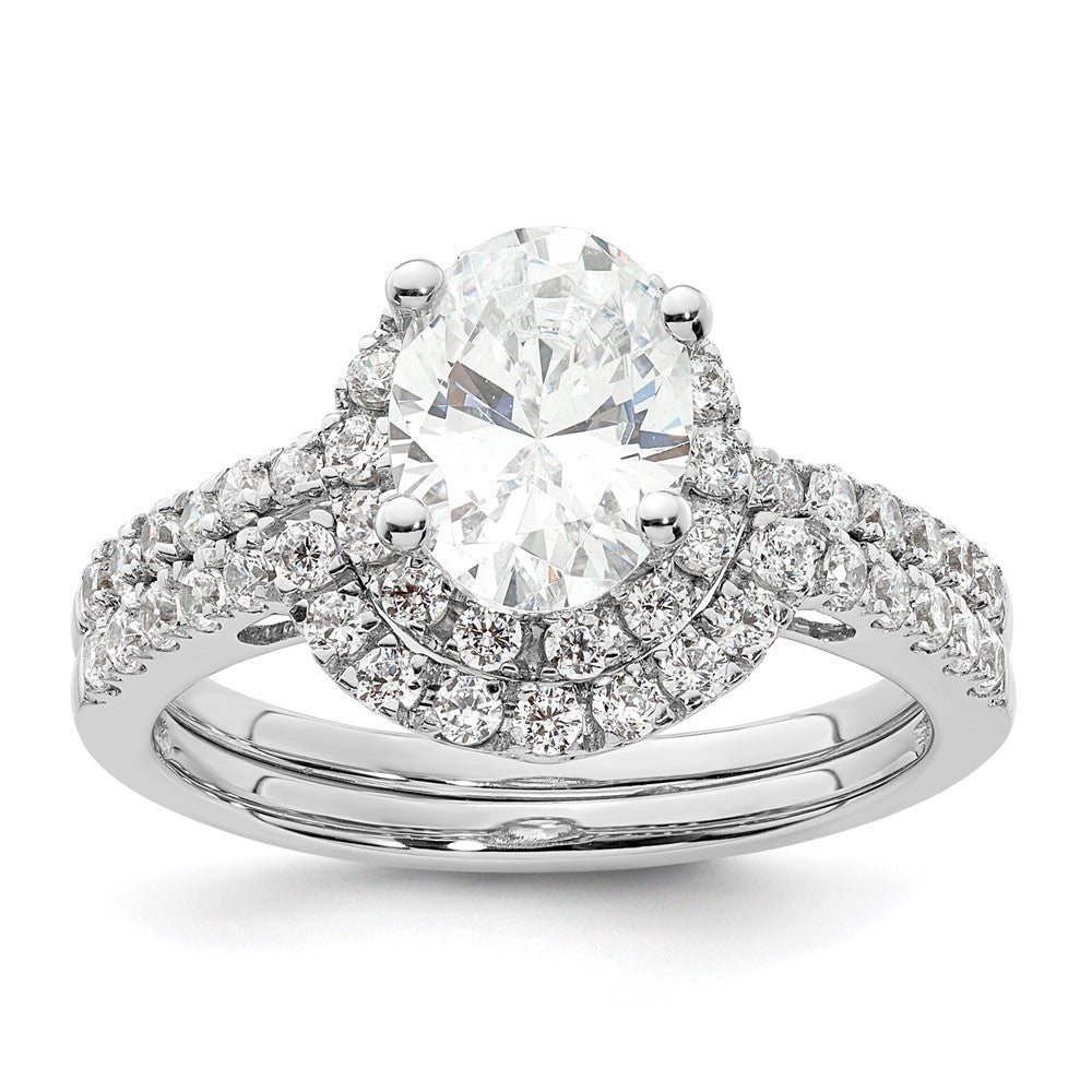 Oval Halo Diamond Semi-mount Engagement Rings