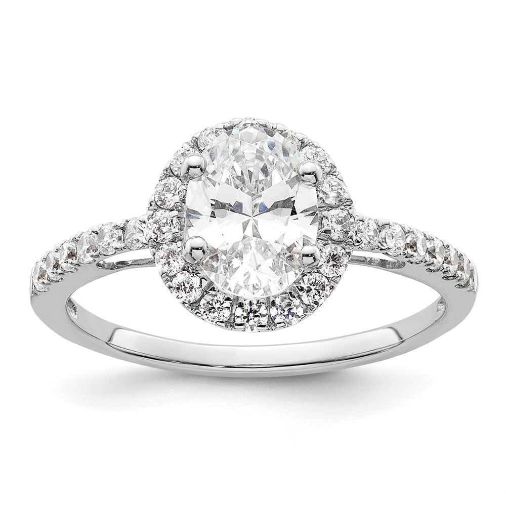 Oval Halo Diamond Semi-mount Engagement Rings