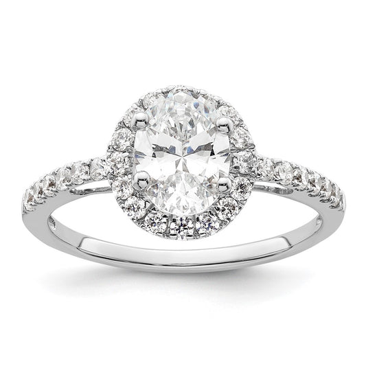 Oval Halo Diamond Semi-mount Engagement Rings