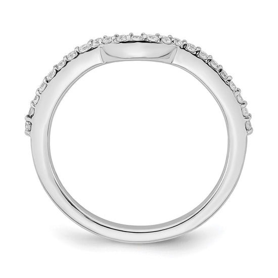 14K White Gold 1/4 carat Diamond Contoured Complete Wedding Band