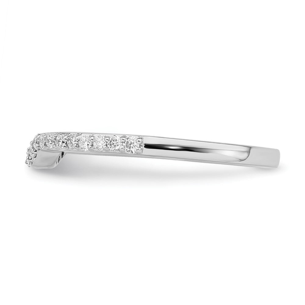 14K White Gold 1/4 carat Diamond Contoured Complete Wedding Band