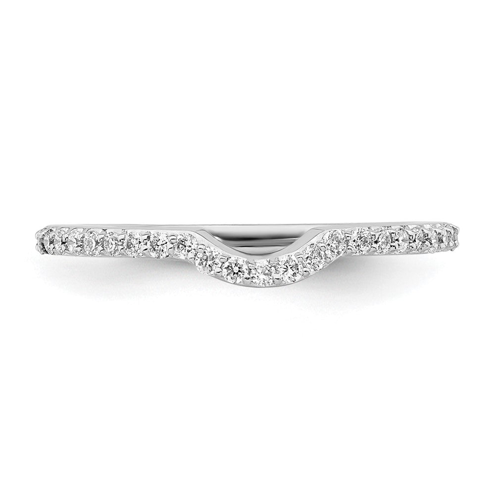 14K White Gold 1/4 carat Diamond Contoured Complete Wedding Band