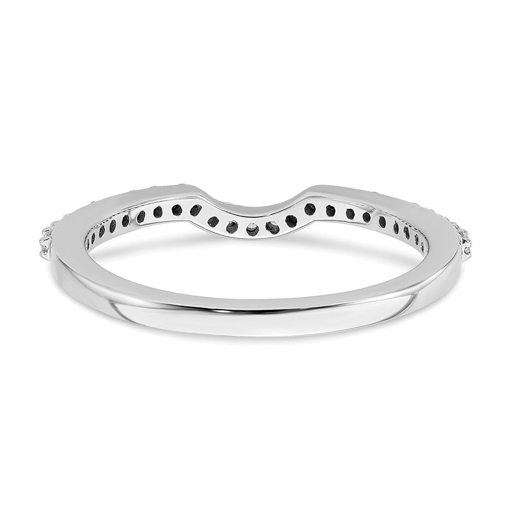 14K White Gold 1/4 carat Diamond Contoured Complete Wedding Band