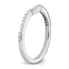 14K White Gold 1/4 carat Diamond Contoured Complete Wedding Band