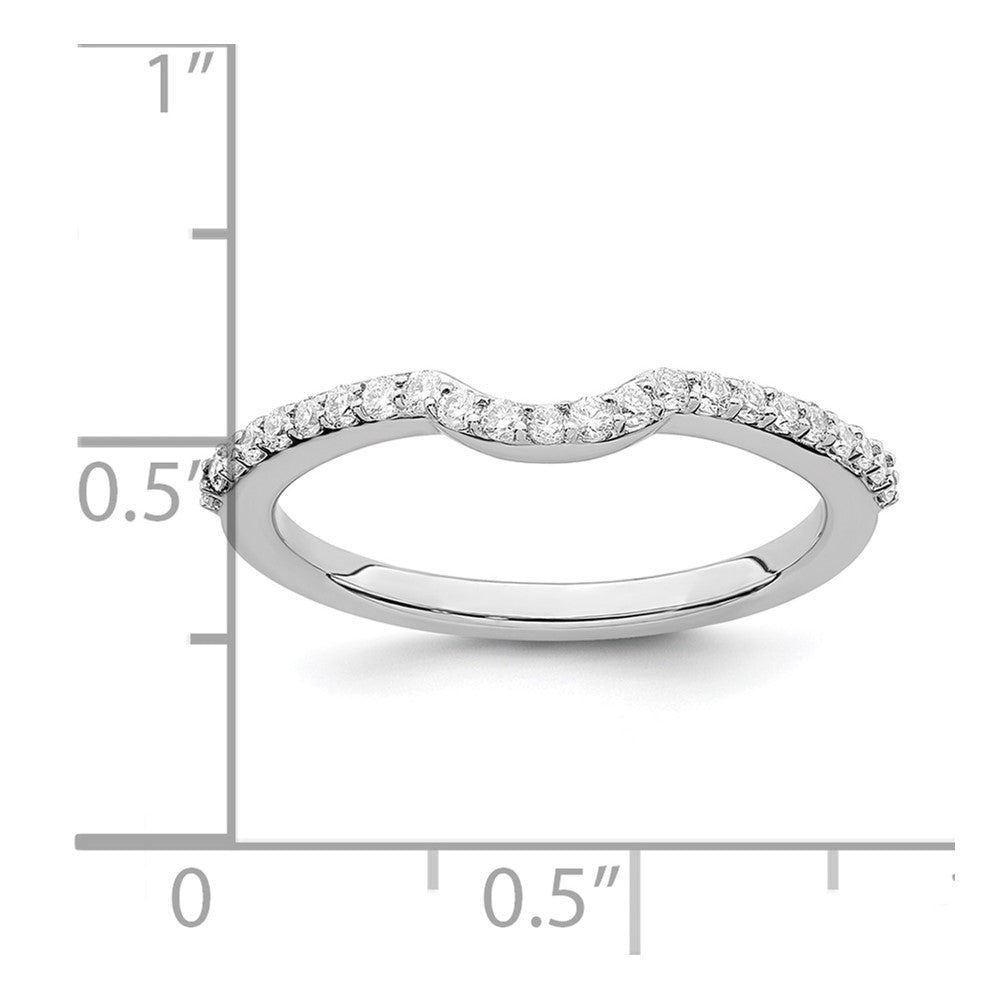 14K White Gold 1/4 carat Diamond Contoured Complete Wedding Band
