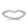 14K White Gold 1/4 carat Diamond Contoured Complete Wedding Band