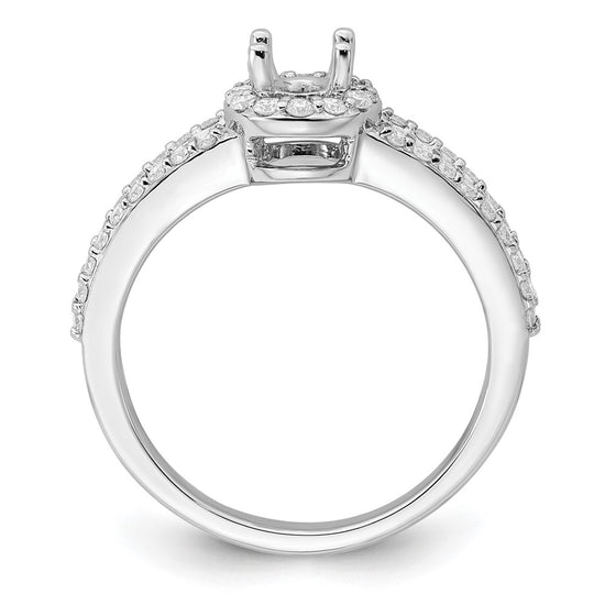 Oval Halo Diamond Semi-mount Engagement Rings