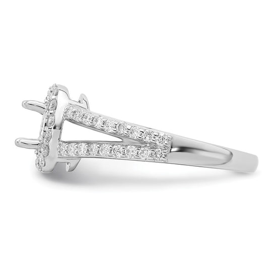 Oval Halo Diamond Semi-mount Engagement Rings