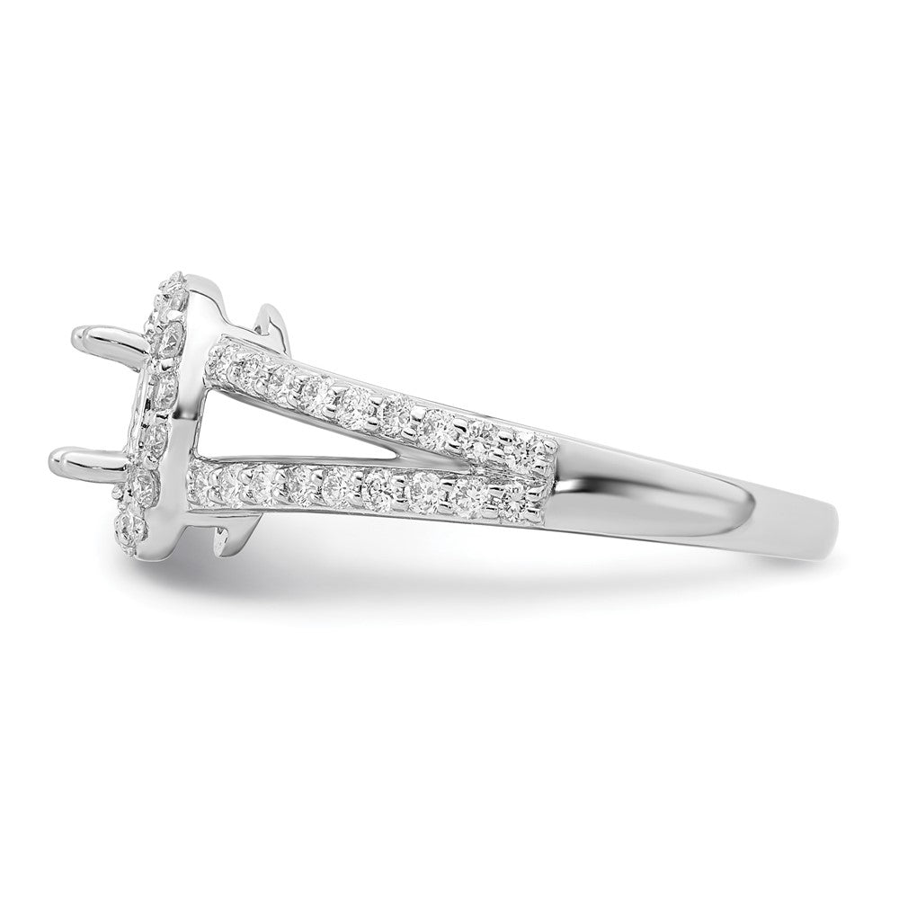 Oval Halo Diamond Semi-mount Engagement Rings