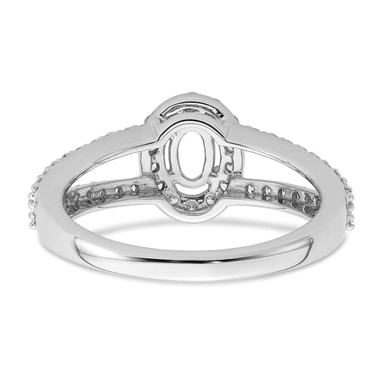 Oval Halo Diamond Semi-mount Engagement Rings